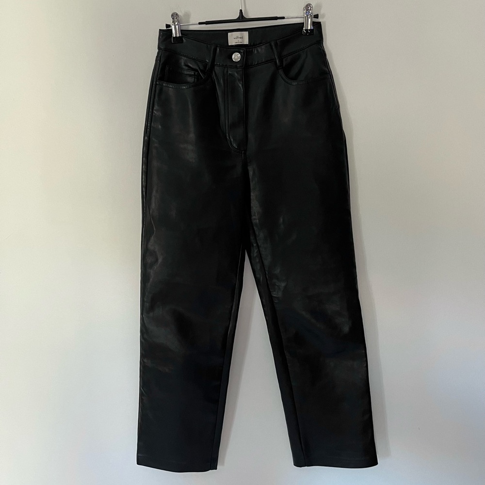 Wilfred Black Leather Pants